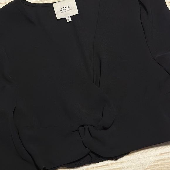 J.O.A. Twist Front Cropped Bell Long Sleeve - Picture 2 of 7